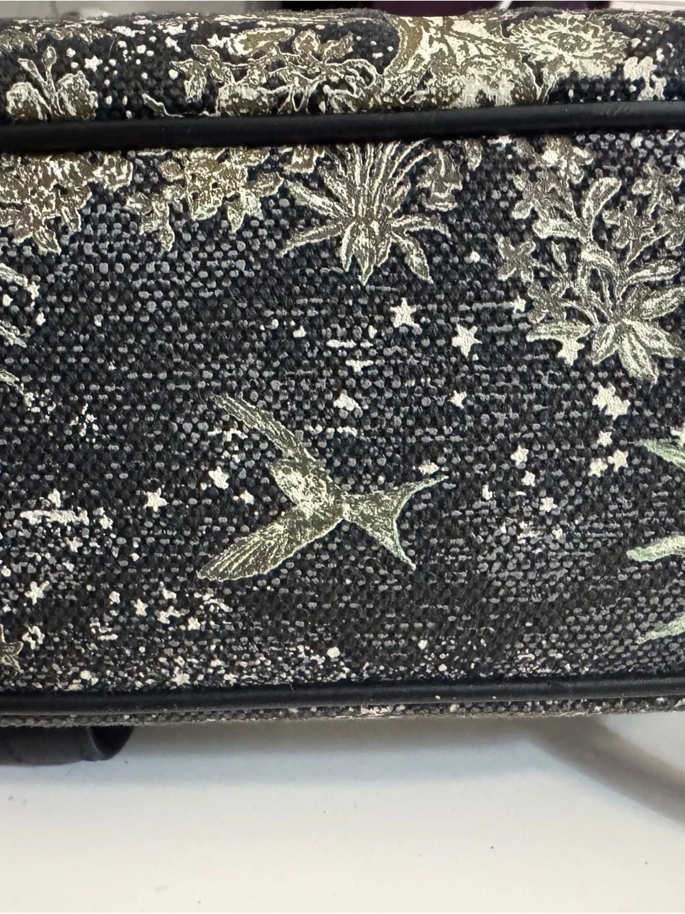 Dior Black leather Messenger Bag with Gold Magical Print and Logo Strap